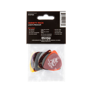 Jim Dunlop PVP101 Guitar Pick Variety Pack, Light-Medium, 12-Pack