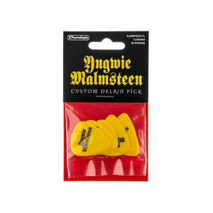 Jim Dunlop YJMP03YL Malmsteen Custom Delrin Guitar Pick, 1.14 mm, Pack of 6