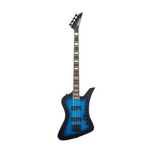 Jackson JS Series Kelly Bird Bass JS3Q Guitar, Amaranth FB, Transparent Blue Burst