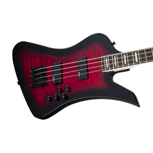 Jackson JS Series Kelly Bird Bass JS3Q Guitar, Amaranth FB, Transparent Red Burst