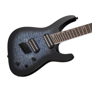 Jackson X Series Soloist SLATX7 QM Multi-Scale Electric Guitar, Trans Blue Burst