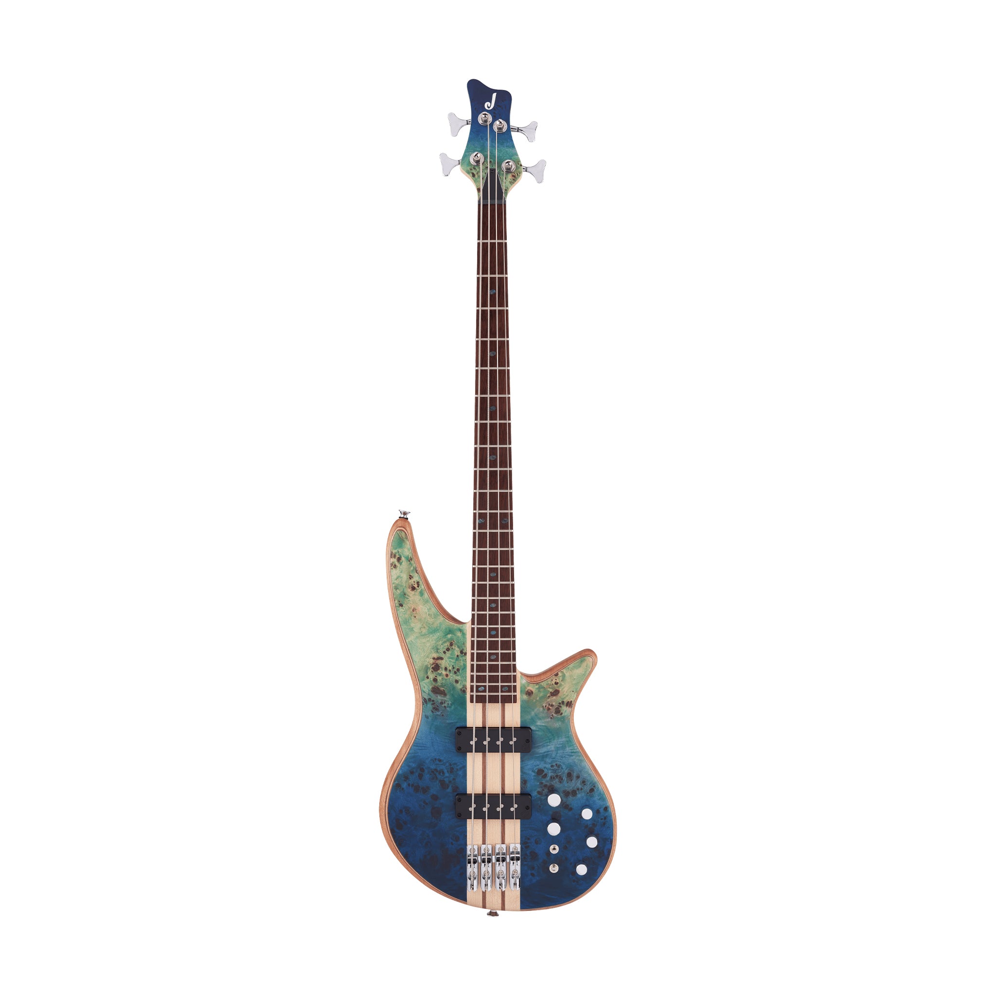Jackson Pro Series Spectra SBP IV Bass Guitar, Caramelized Jatoba FB, Carribean Blue