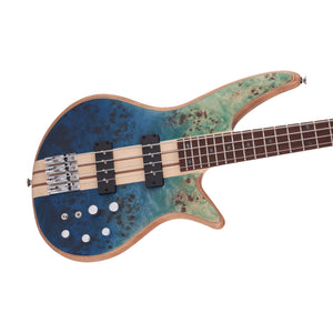 Jackson Pro Series Spectra SBP IV Bass Guitar, Caramelized Jatoba FB, Carribean Blue
