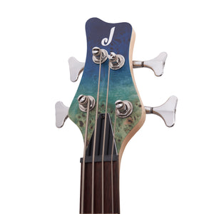 Jackson Pro Series Spectra SBP IV Bass Guitar, Caramelized Jatoba FB, Carribean Blue