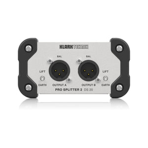 Klark Teknik DS 20 1-in / 2-out Passive Signal Splitter w/ Midas Transformer and Extended Dynamic Ra