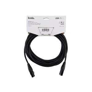 koda plus KMC25 Microphone Cable, 25ft, Black
