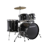 Ludwig LC19511 Accent Drive 5-Piece Drums Set w/Hardware+Throne+Cymbal, Black Sparkle