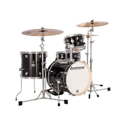 Ludwig LC2791 Breakbeats By Questlove 4pcs Shell Pack w/ Bag, Black Sparkle