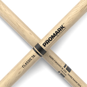 Promark PW7AW Shira Kashi Oak 7A Drumsticks, Wood Tip
