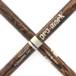 Promark TX747W-FG Hickory Forward 747 Rock Drumsticks, Wood Tip