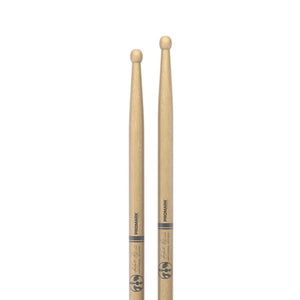 Promark TXDCBYOSW BYOS Hickory Marching Drumsticks, Oval Wood Tip