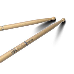 Promark TXDCBYOSW BYOS Hickory Marching Drumsticks, Oval Wood Tip
