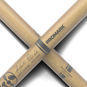 Promark TXDCBYOSW BYOS Hickory Marching Drumsticks, Oval Wood Tip