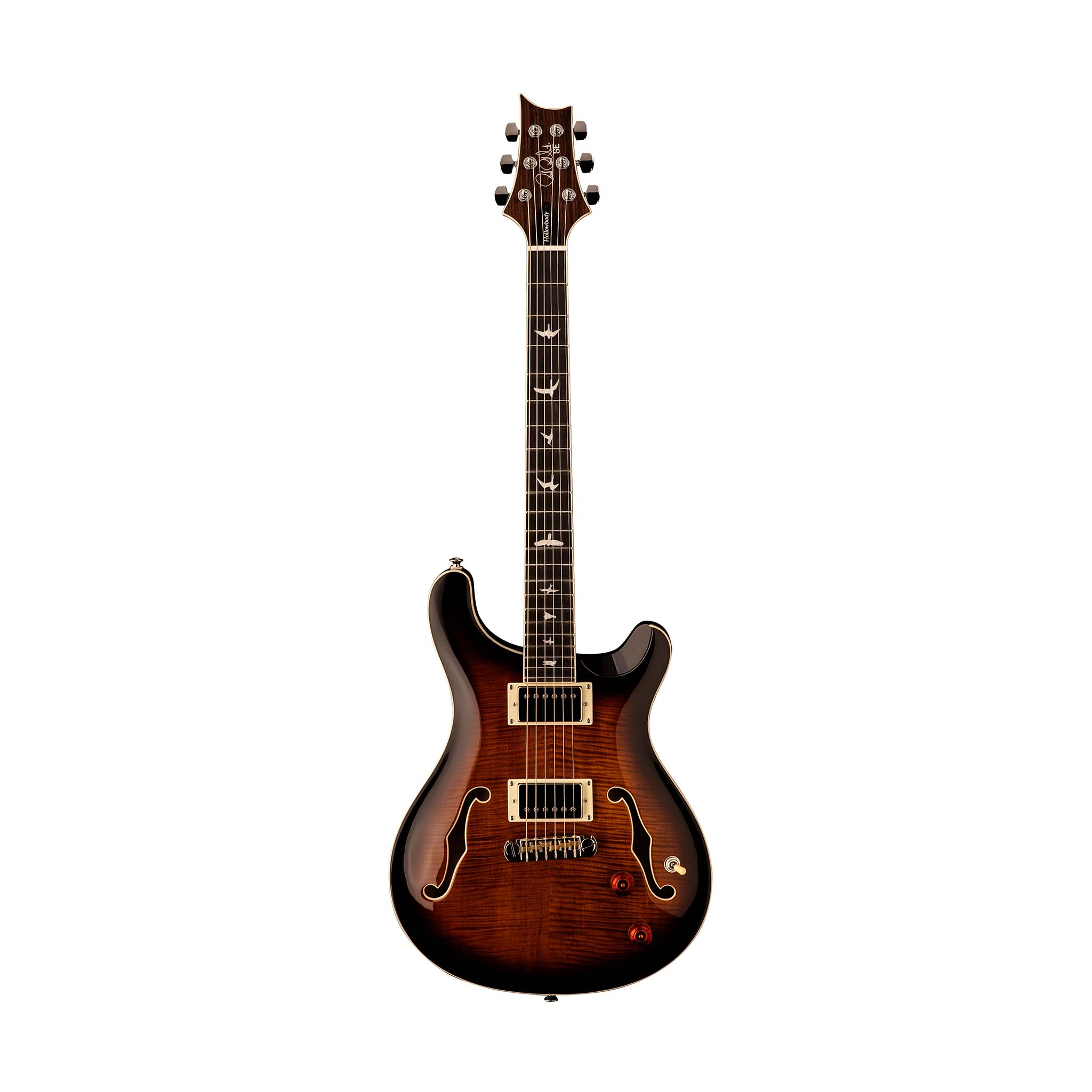 PRS SE Hollowbody II Electric Guitar w/Case, Black Gold Sunburst