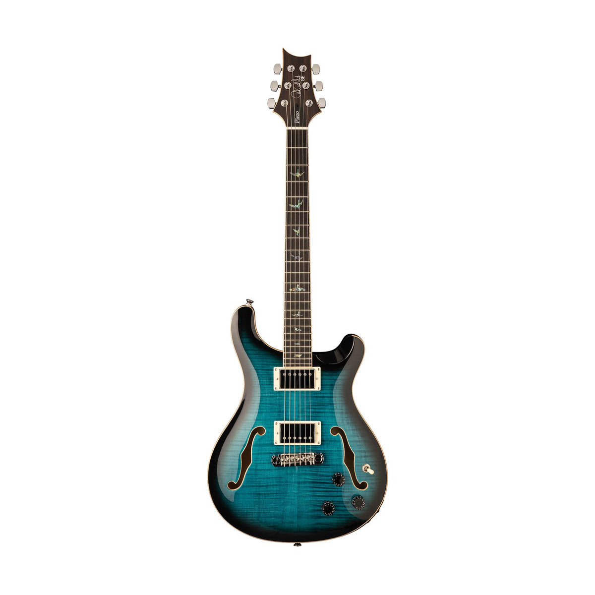 PRS SE Hollowbody II Piezo Electric Guitar w/Case, Peacock Blue