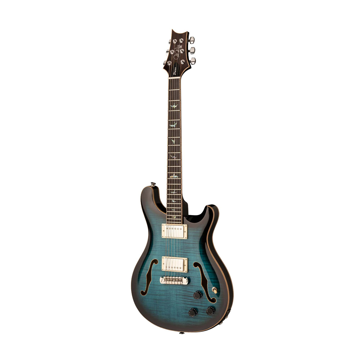 PRS SE Hollowbody II Piezo Electric Guitar w/Case, Peacock Blue