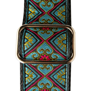 PRS 2 Inch Deluxe Retro Guitar Strap, Teal/Gold
