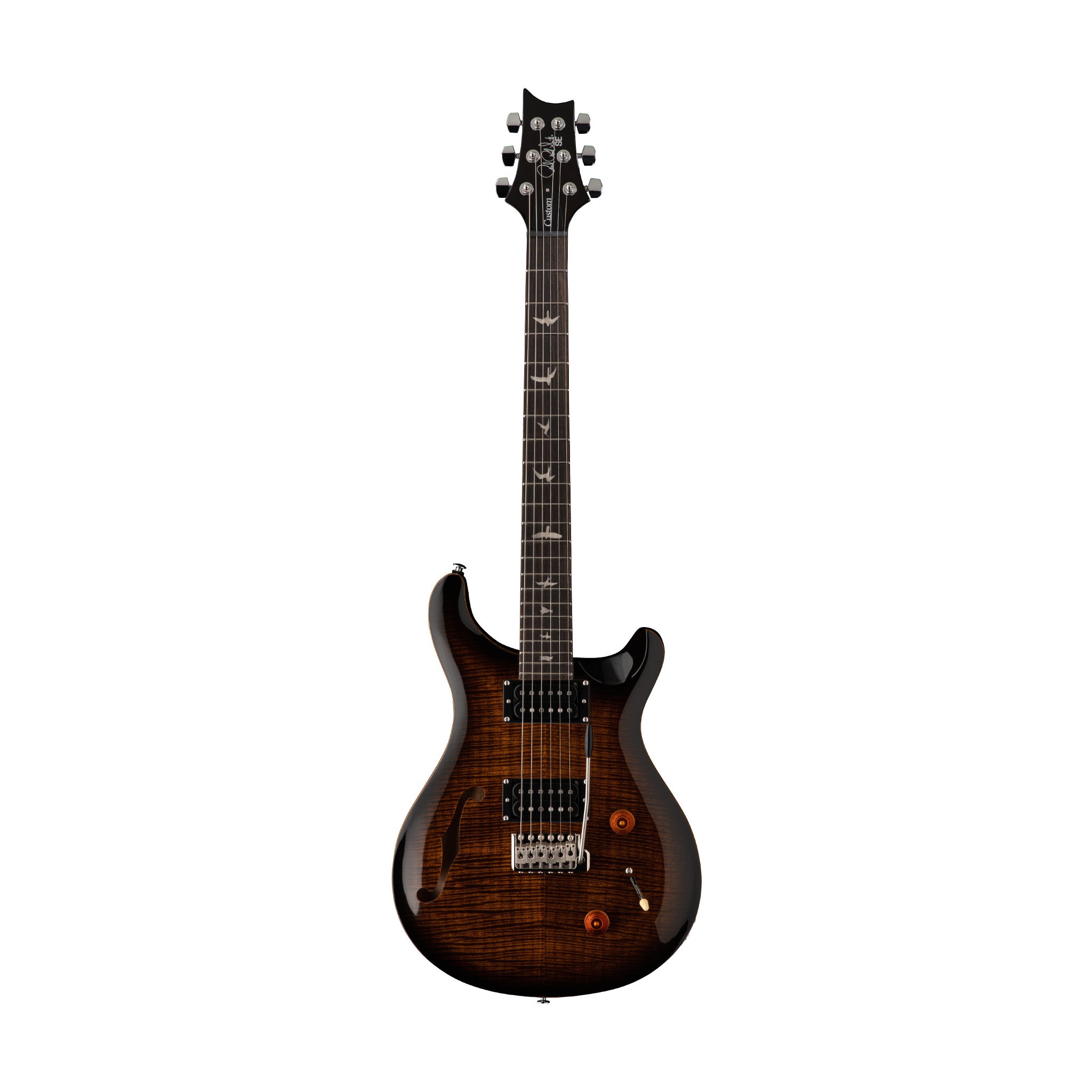 PRS SE Custom 22 Semi-Hollow Electric Guitar, Black Gold Sunburst