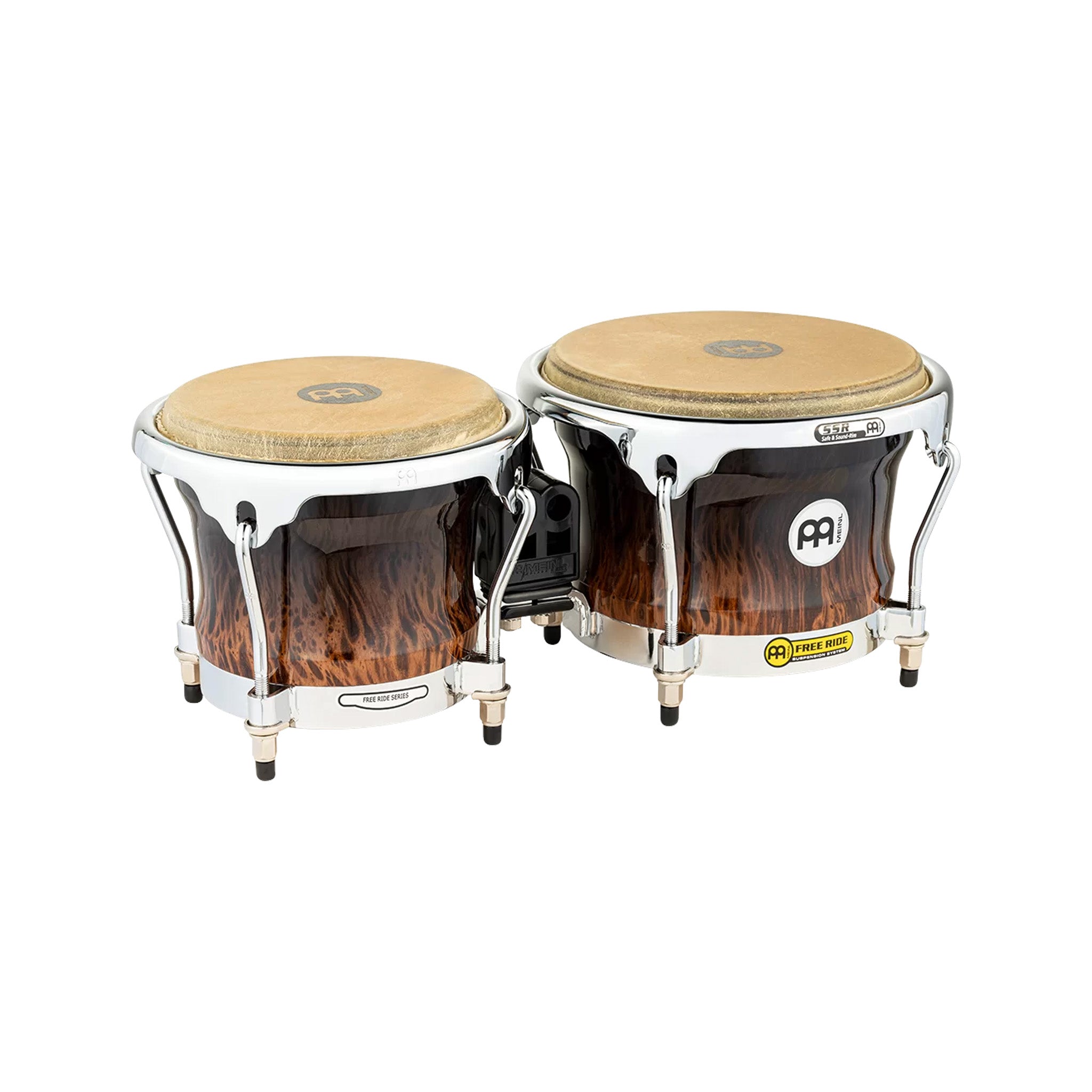 MEINL Percussion FWB400BB 7+8-1/2inch Professional Series Wood Bongo, Brown Burl