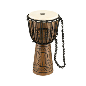 MEINL Percussion HDJ17-M 10inch Rope Tuned Headliner Series Wood Djembe, Artifact Series, Brown