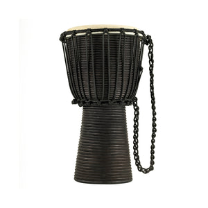 MEINL Percussion HDJ3-S 8inch Rope Tuned Headliner Wood Djembe, Black River Series