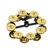 MEINL Percussion HTHH2B-BK Headliner Series Hihat Tambourines, 2 Row, Hammered Brass Jingles