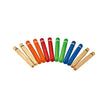 NINO Percussion NINO502-MC 5inch Multi-Colored Wood Claves Pack, 6 Pairs