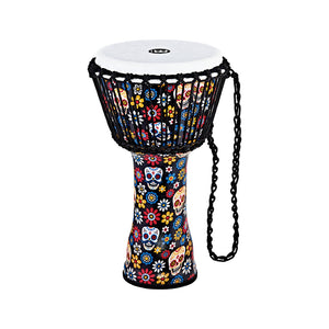MEINL Percussion PADJ7-M-F 10inch Rope Tuned Travel Series Djembe, Synthetic Head, Day Of The Dead