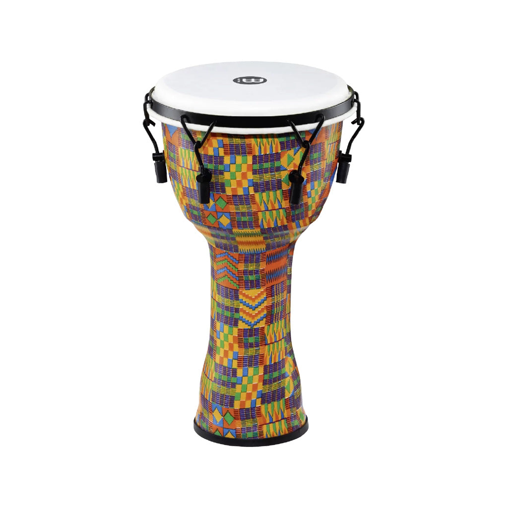 MEINL Percussion PMDJ2-M-F 10inch Mechanical Tuned Travel Ser. Djembe, Synthetic Head, Kenyan Quilt