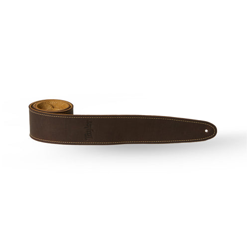 Taylor Leather/ Suede 2.5Inch Silver Logo Leather Guitar Strap, Black