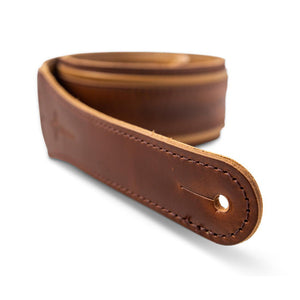 Taylor Nouveau Leather Guitar Strap, Med Brown